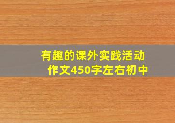 有趣的课外实践活动作文450字左右初中