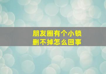 朋友圈有个小锁删不掉怎么回事