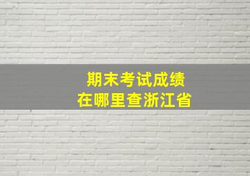 期末考试成绩在哪里查浙江省