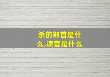 杀的部首是什么,读音是什么