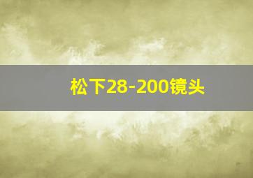 松下28-200镜头