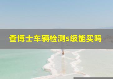 查博士车辆检测s级能买吗