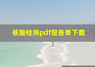 核酸检测pdf报告单下载