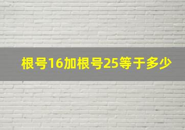 根号16加根号25等于多少