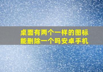 桌面有两个一样的图标能删除一个吗安卓手机