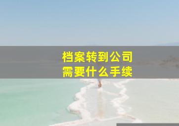 档案转到公司需要什么手续