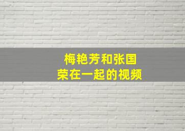 梅艳芳和张国荣在一起的视频