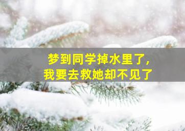 梦到同学掉水里了,我要去救她却不见了