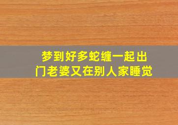 梦到好多蛇缠一起出门老婆又在别人家睡觉