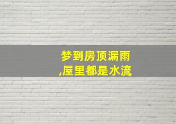 梦到房顶漏雨,屋里都是水流