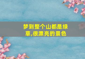 梦到整个山都是绿草,很漂亮的景色