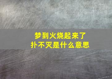 梦到火烧起来了扑不灭是什么意思