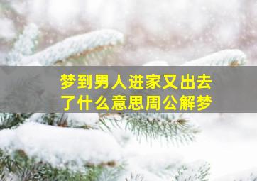 梦到男人进家又出去了什么意思周公解梦