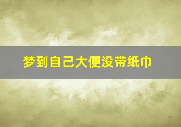 梦到自己大便没带纸巾