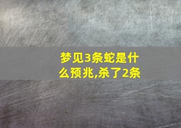 梦见3条蛇是什么预兆,杀了2条