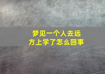 梦见一个人去远方上学了怎么回事