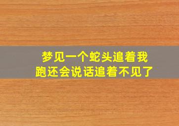 梦见一个蛇头追着我跑还会说话追着不见了