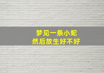 梦见一条小蛇然后放生好不好