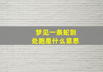 梦见一条蛇到处跑是什么意思