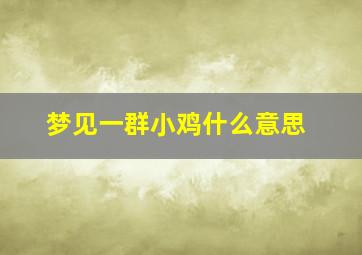 梦见一群小鸡什么意思