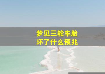 梦见三轮车胎坏了什么预兆