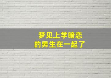 梦见上学暗恋的男生在一起了