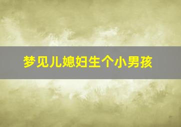 梦见儿媳妇生个小男孩