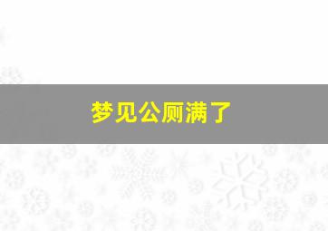 梦见公厕满了