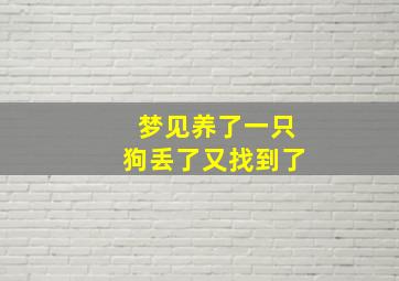 梦见养了一只狗丢了又找到了