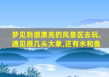 梦见到很漂亮的风景区去玩,遇见很几头大象,还有水和鱼