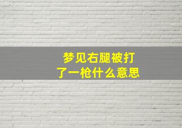 梦见右腿被打了一枪什么意思