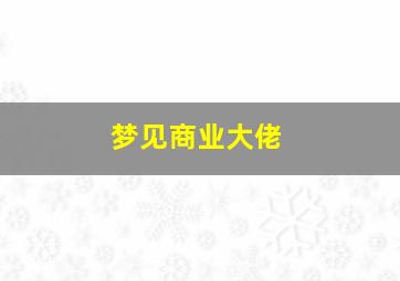 梦见商业大佬