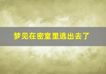 梦见在密室里逃出去了