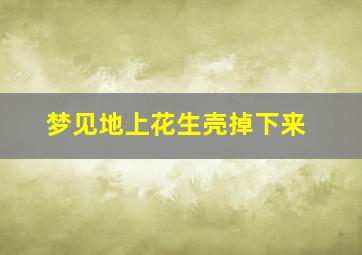 梦见地上花生壳掉下来