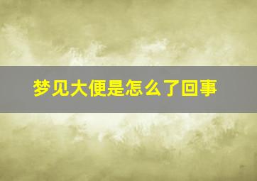 梦见大便是怎么了回事