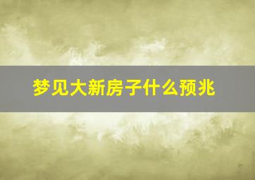 梦见大新房子什么预兆