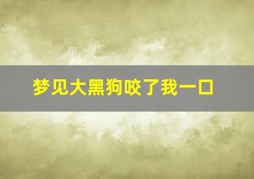 梦见大黑狗咬了我一口