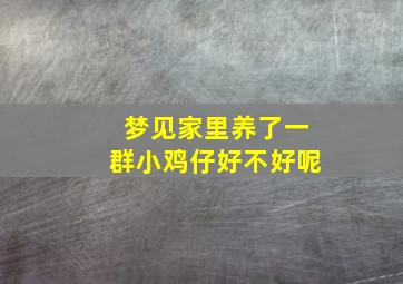 梦见家里养了一群小鸡仔好不好呢