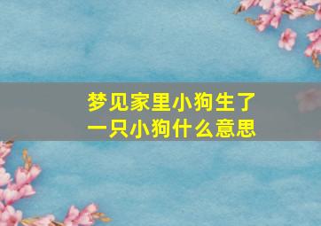 梦见家里小狗生了一只小狗什么意思