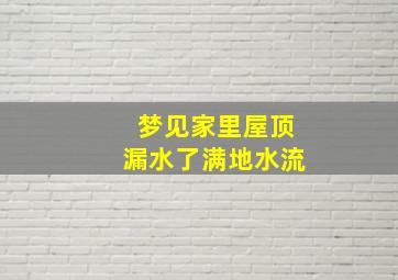 梦见家里屋顶漏水了满地水流