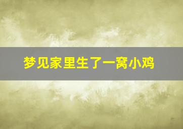 梦见家里生了一窝小鸡