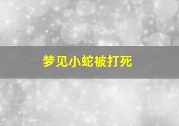 梦见小蛇被打死