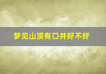 梦见山顶有口井好不好