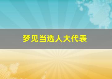 梦见当选人大代表