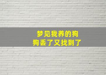 梦见我养的狗狗丢了又找到了