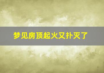 梦见房顶起火又扑灭了