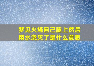 梦见火烧自己腿上然后用水浇灭了是什么意思