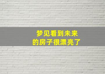 梦见看到未来的房子很漂亮了