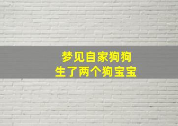 梦见自家狗狗生了两个狗宝宝