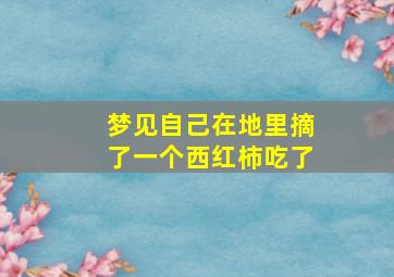 梦见自己在地里摘了一个西红柿吃了